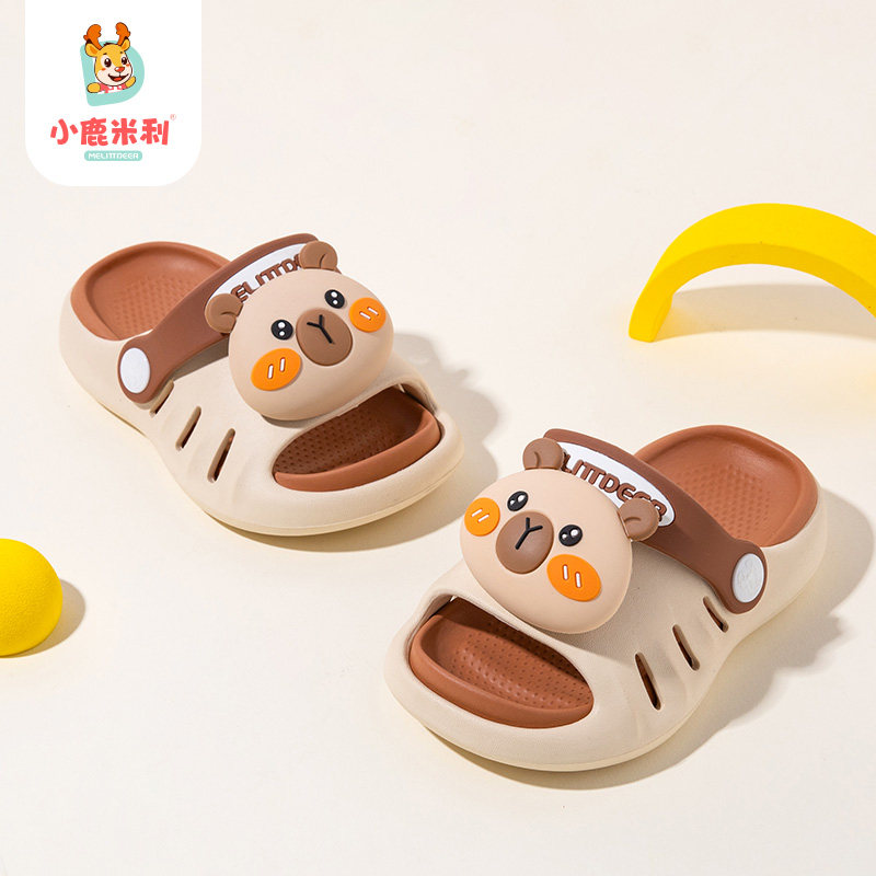 小鹿米利儿童拖鞋男童一岁半夏季外穿洞洞鞋女宝家用洗澡防滑凉拖