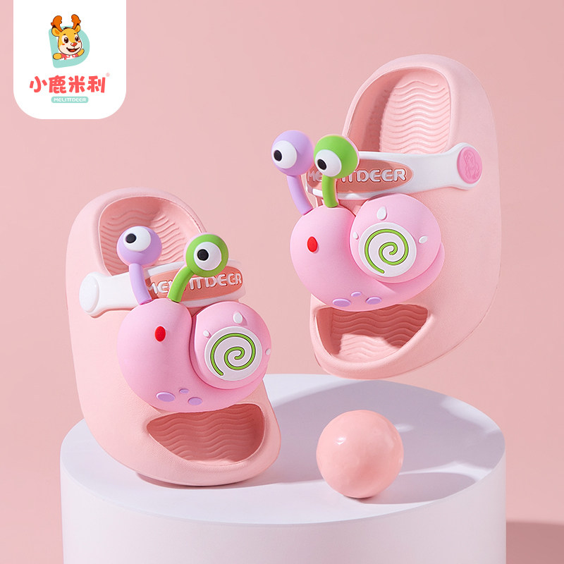 小鹿米利女童拖鞋2026夏新款卡通宝宝拖鞋室内居家防滑洞洞鞋软底