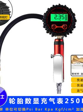 极路士轮胎数显充气表大量程250PSI美容汽修店耐用数显表快充测压