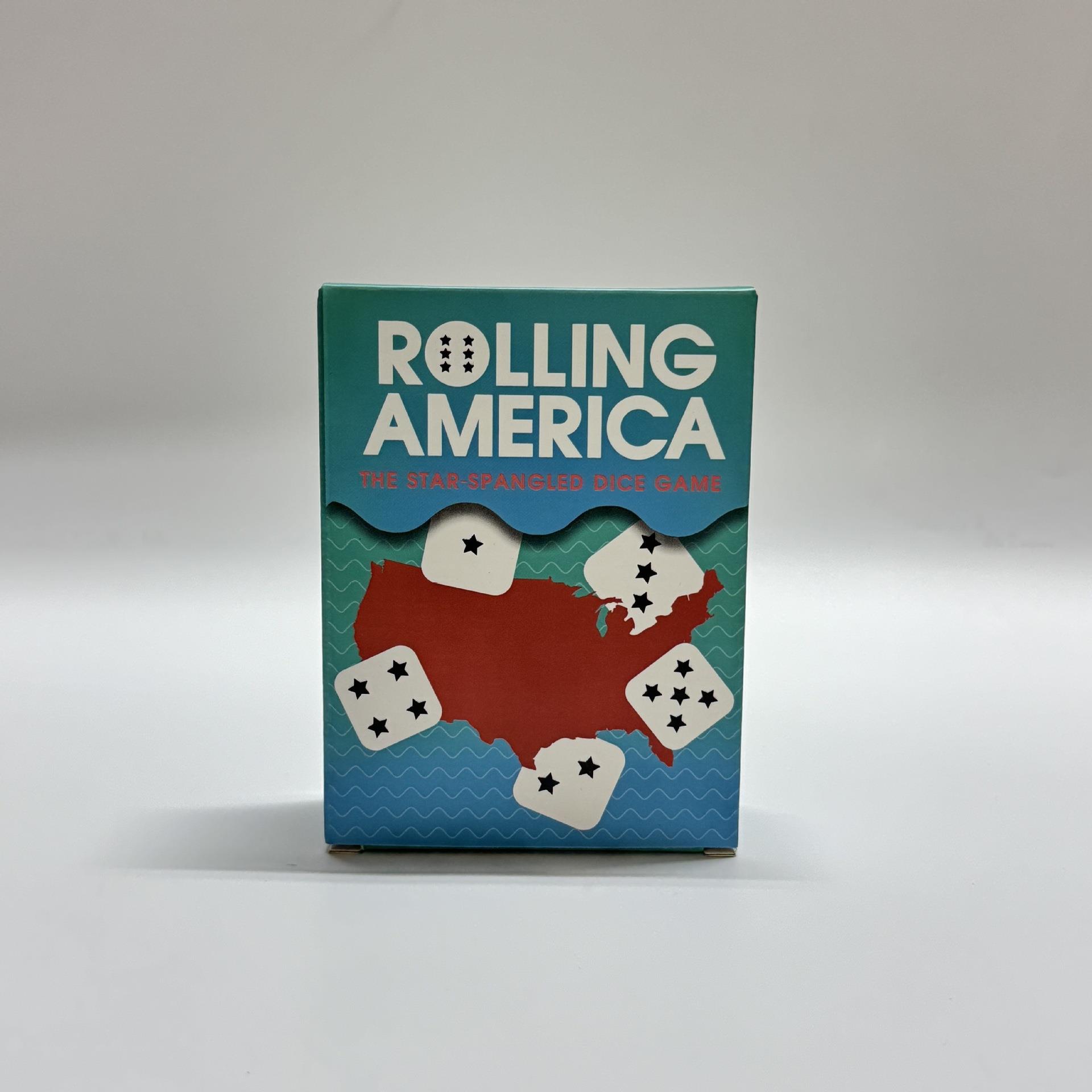 跨境Gamewright Rolling America星条旗骰子桌游亲子益智游戏样品
