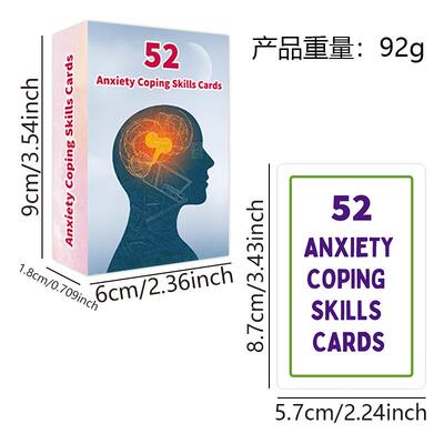 跨境新品 52 Anxiety Coping skills cards 52张焦虑应对技巧卡牌