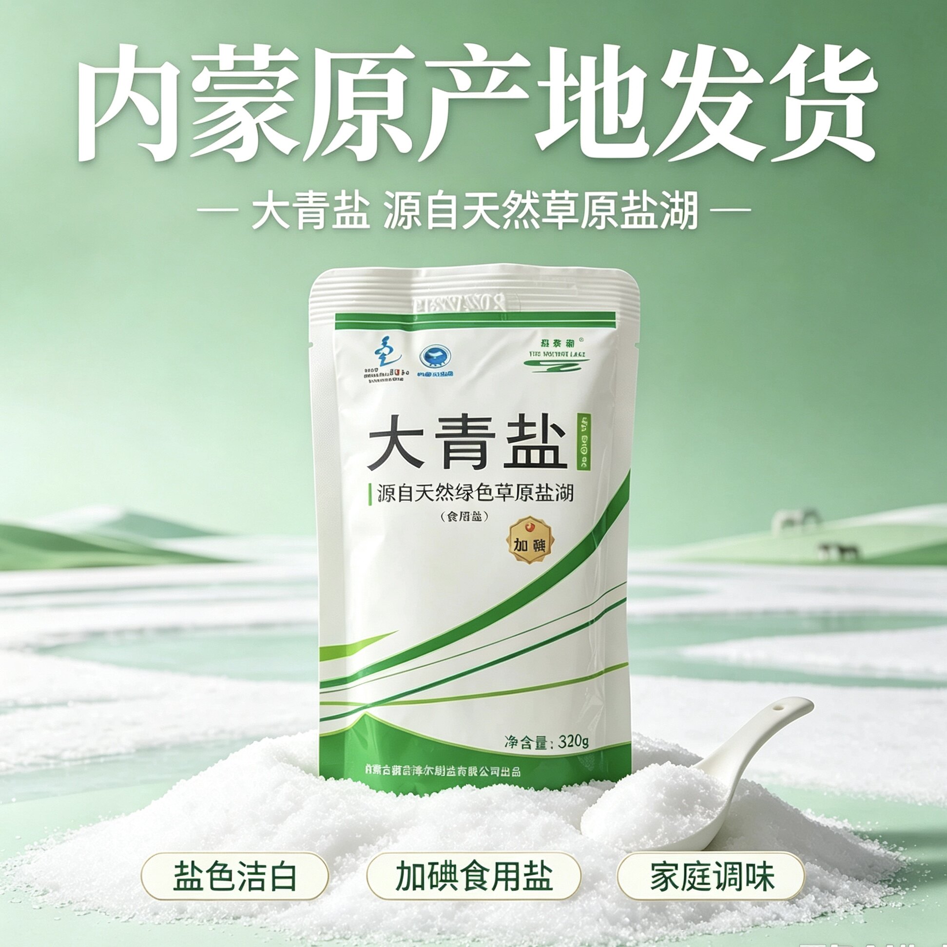母亲湖大青盐加碘内蒙古盐面食用盐面厨房调味品天然湖盐粉精制盐