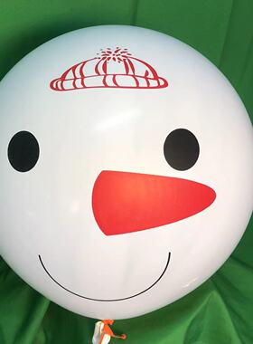 36英寸乳胶气球雪花气球24英寸雪人头气球