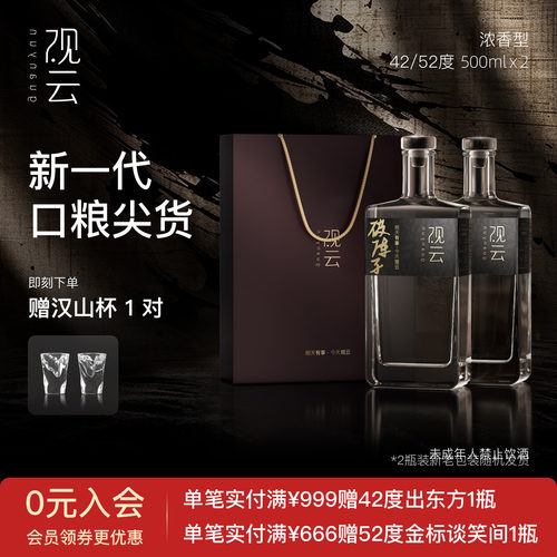 观云破阵子浓香型白酒52度2瓶装