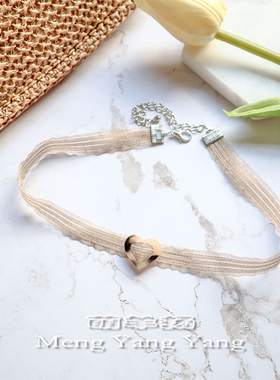 choker爱心织带锁骨链创造10同款