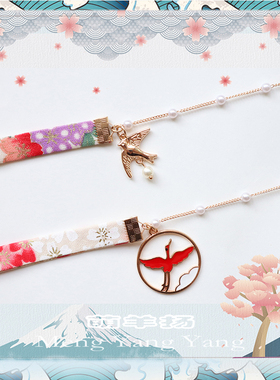choker和风饰品吊坠拼接珍珠链