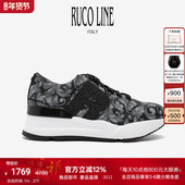 Line如卡莱复古印花跑鞋 女新款 增高轻便运动休闲鞋 Ruco 6cm增高鞋