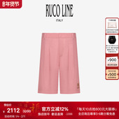 Line如卡莱新款 高腰五分裤 男士 Ruco 刺绣字母直筒休闲裤