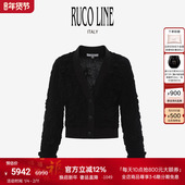 长袖 上衣 Line如卡莱 25秋冬休闲外套女褶皱工艺短款 新品 Ruco