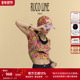 Ruco 上衣 T恤女短袖 Line如卡莱 25夏花色印花弹力露腰修身