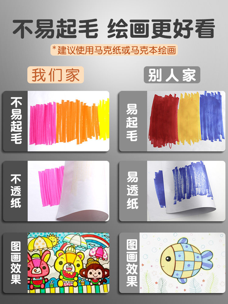 CHENGUANG 마커 펜 24 색 양방향 유성 수채화 펜  세트 초등학생 미술 그림 특수 불투명 애니메이션 컬러 펜 브러쉬 세트 30 색 40 색 60 색 80 색
