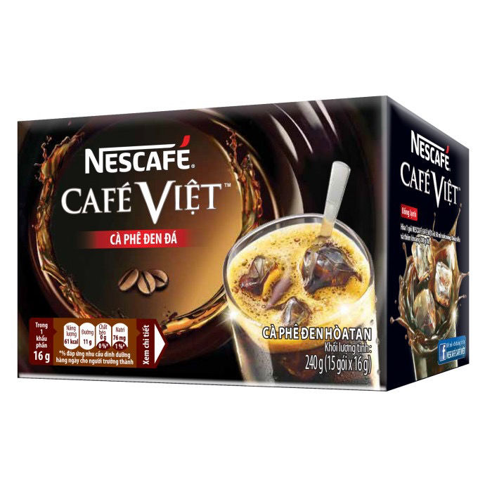 越南进口雀巢黑咖啡二合一速溶冰咖啡240g NESCAFE CAFE VIET包邮