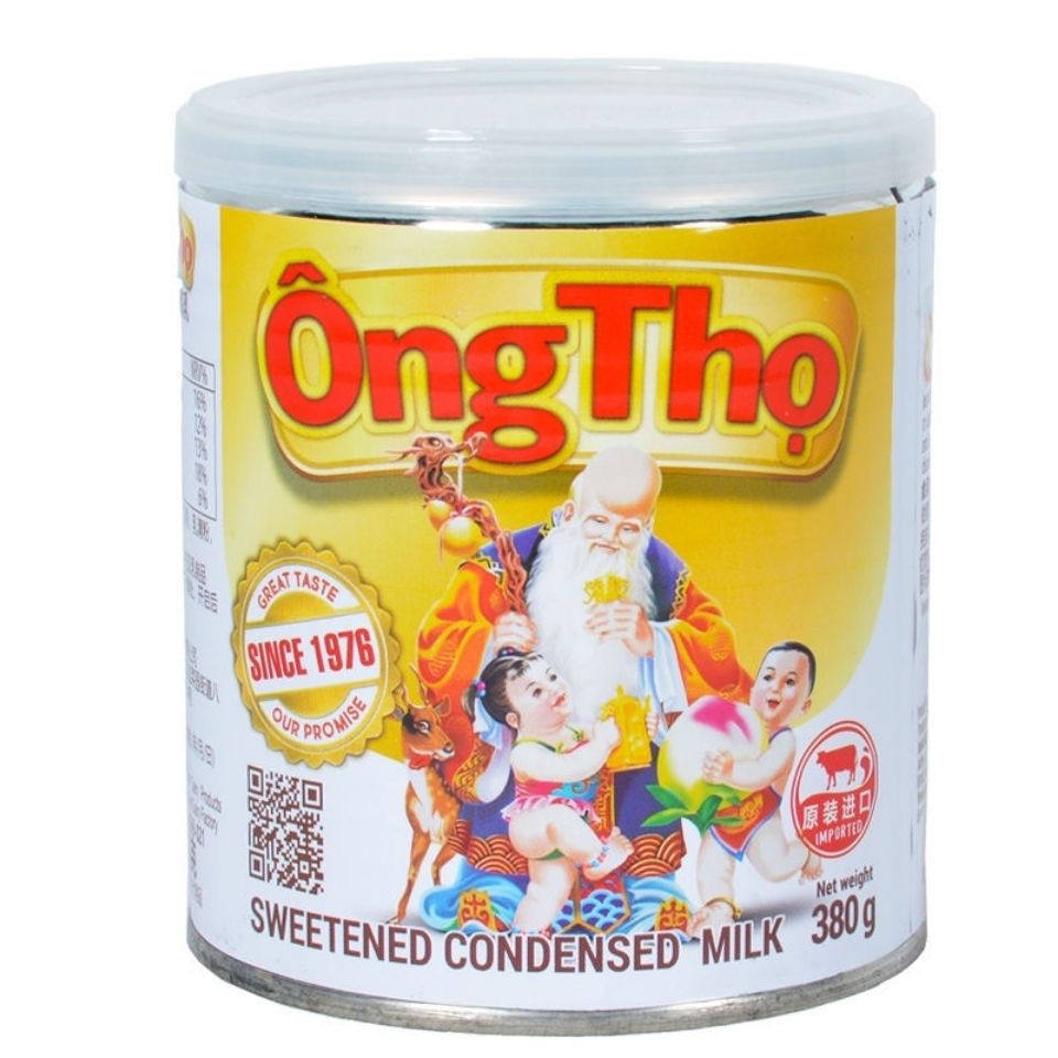 越南原装进口咖啡伴侣寿星公炼奶380g sua ong tho全脂白罐装炼乳