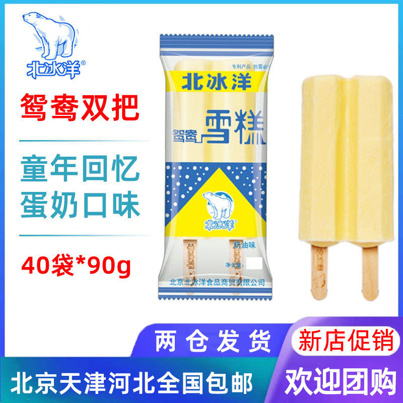 【40支整箱批】北冰洋鸳鸯雪糕双把双棒网红冰淇淋冰棍包邮90g