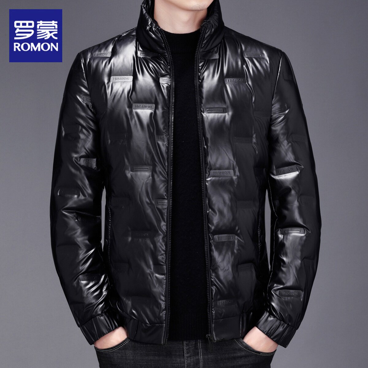 ROMON LIGHT DOWN JACKET MENS WINTER TIDE BRAND WARM COLD CLOTHING 2024 NEW CASUAL STAND COLLAR JACKET MENS WEAR