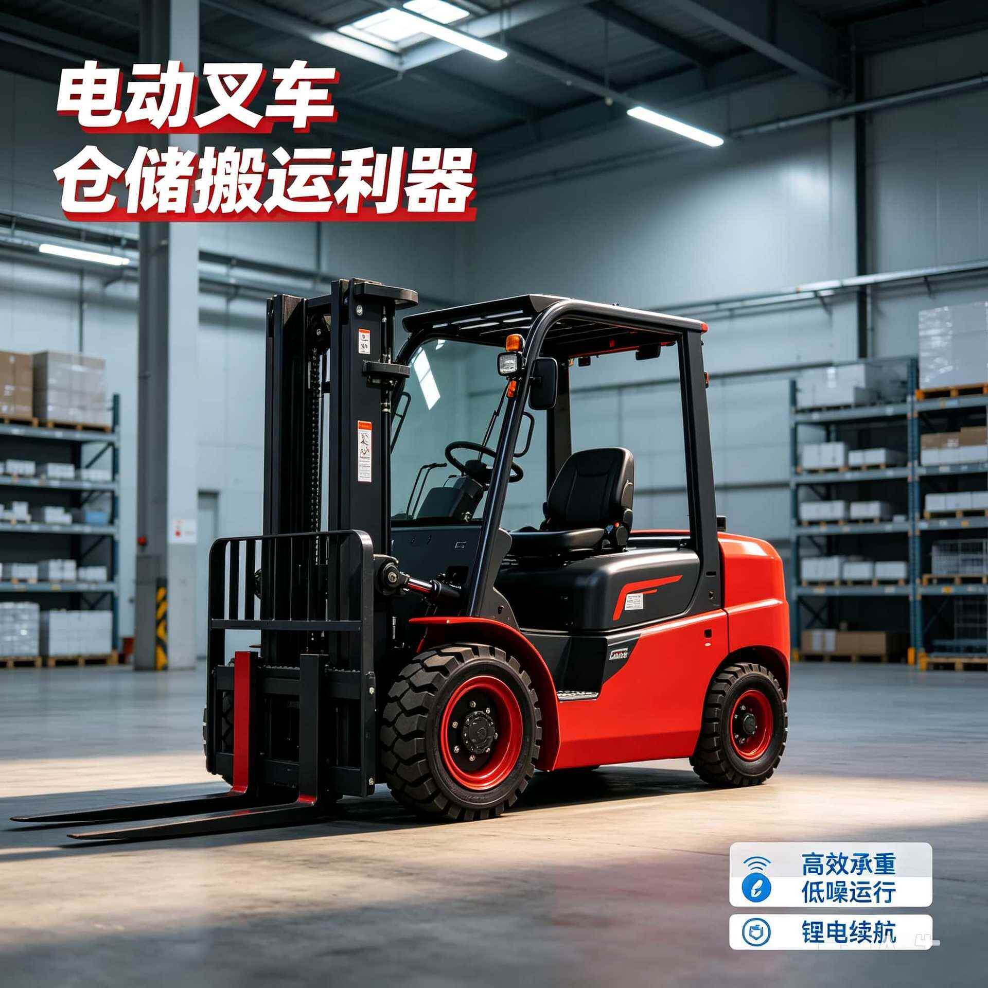 全电动四轮叉车1.5吨静音环保锂电叉车工厂库房托盘搬运堆车