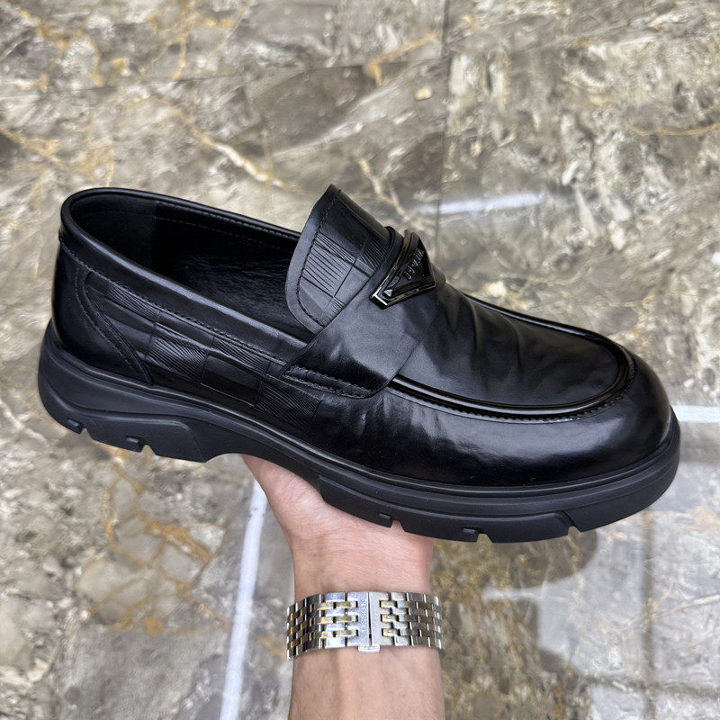 男士真皮皮鞋高端商务鞋男款圆头厚底百搭时尚潮流潮鞋休闲鞋子男,流行男鞋,休闲皮鞋,淘宝优惠券,粉丝福利购,淘宝优惠卷