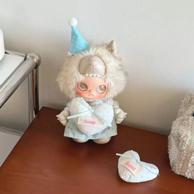 【娃衣】新款Zisga嘎子姐系列搪胶通用娃衣奶蓝爱心裙子套装换装