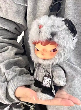 【娃衣】小野Hirono公路日志娃衣灰色卫衣运动套装17cm衣服装着替