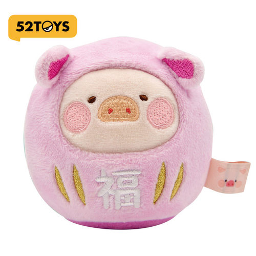52TOYS罐头猪LuLu招财猫系列毛绒挂件达摩款-粉色-顺手