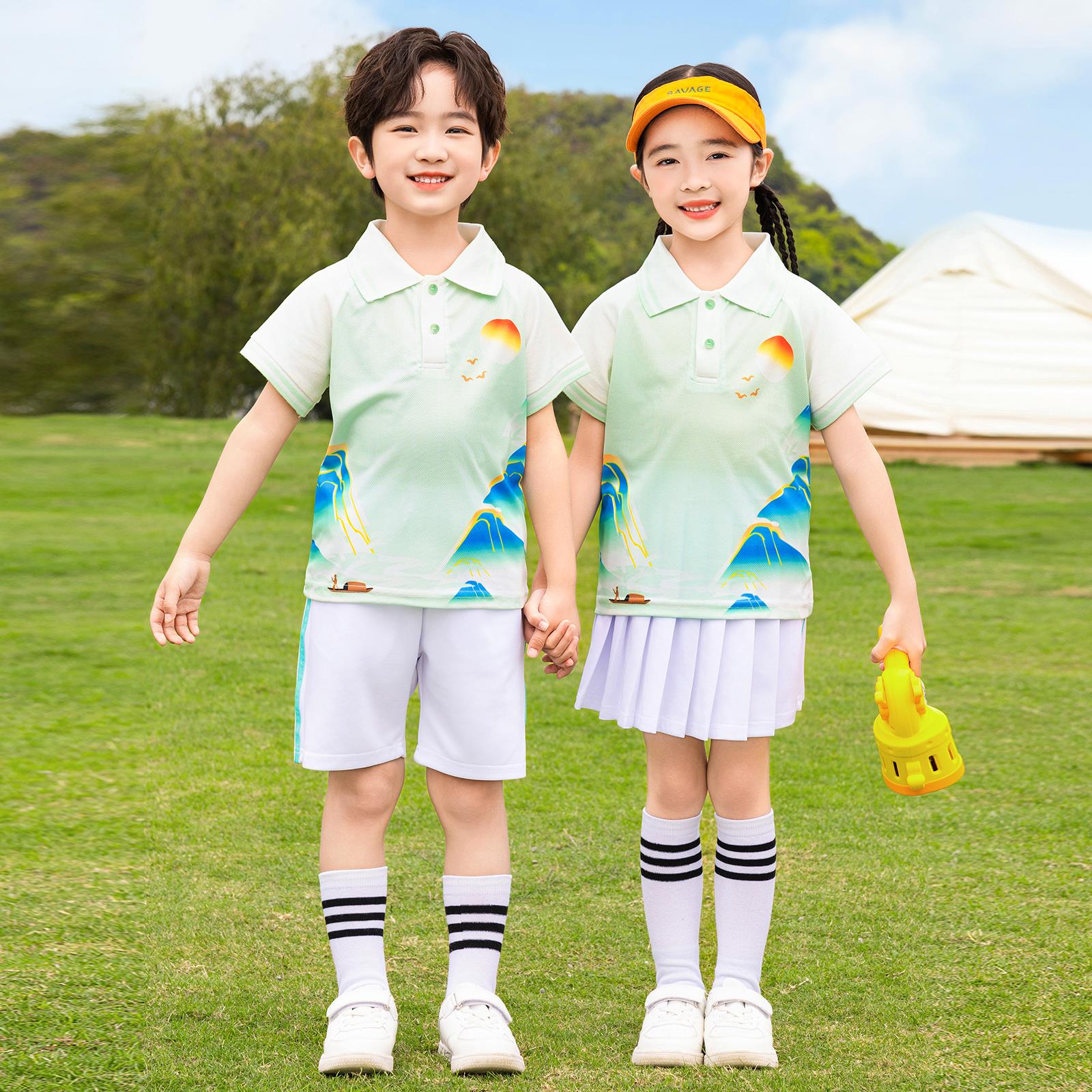 幼儿园园服夏季中国风运动会班服儿童六一表演服小学生毕业照校服