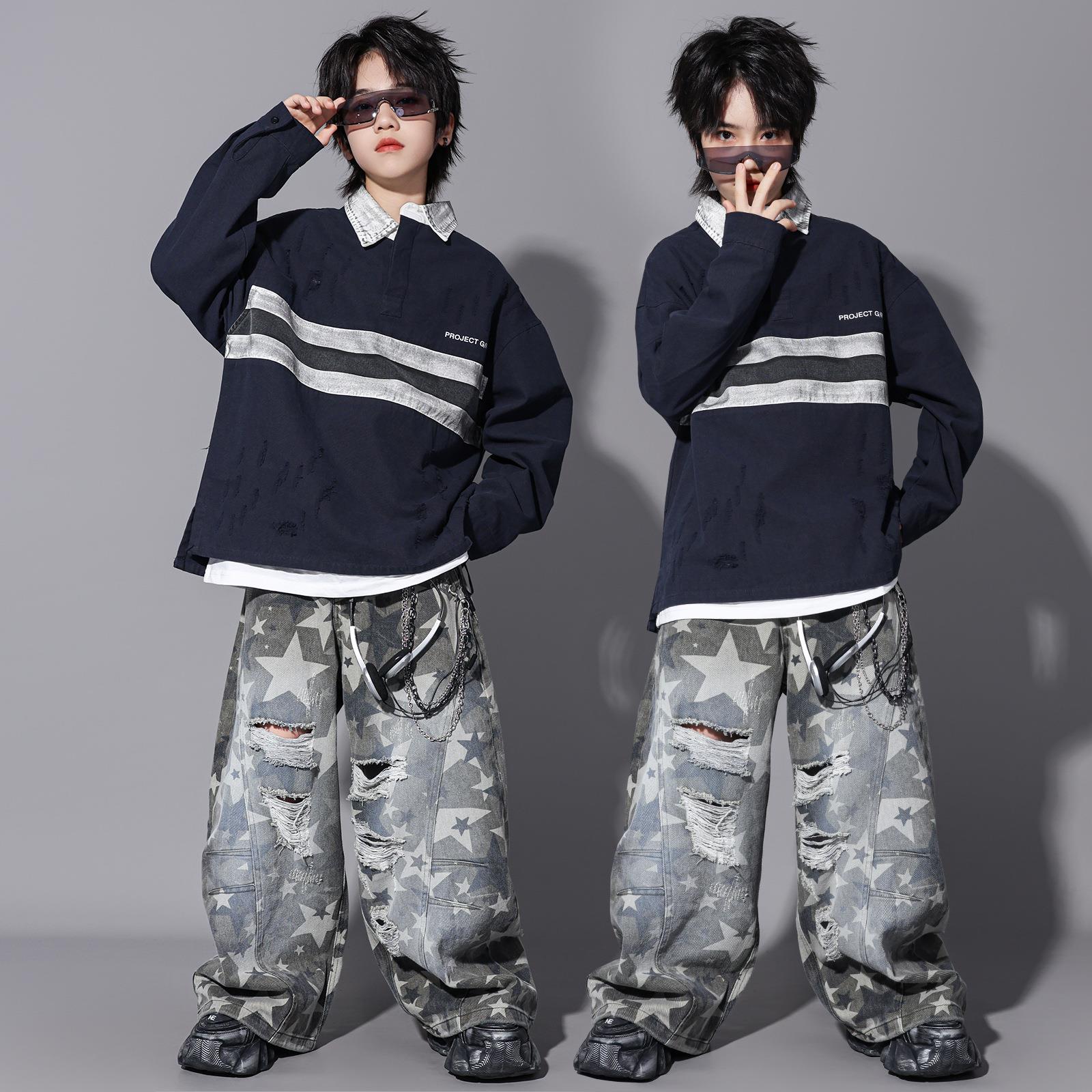 套装女童少儿hiphop元旦演出服装