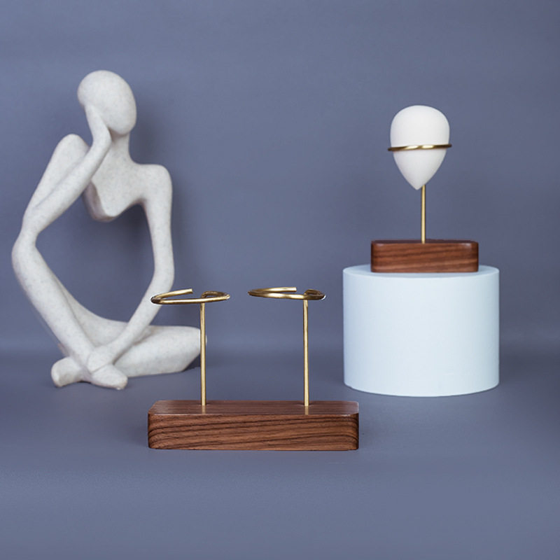 美妆蛋架子实木底座化妆球粉扑收纳海绵蛋托架桌面化妆品收纳架