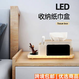抽纸纸巾盒创意抽纸盒简约餐巾盒家用收纳盒客厅卷纸盒 简约日式