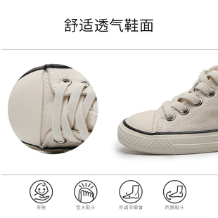 小童帆布鞋婴儿宝宝软底学步鞋子一岁高帮女宝秋季儿童鞋男童春款