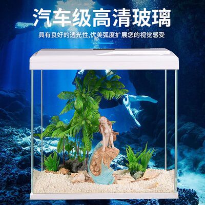 鱼缸水族箱客厅小型自循环家用懒人免换水生态创意桌面玻璃金鱼缸