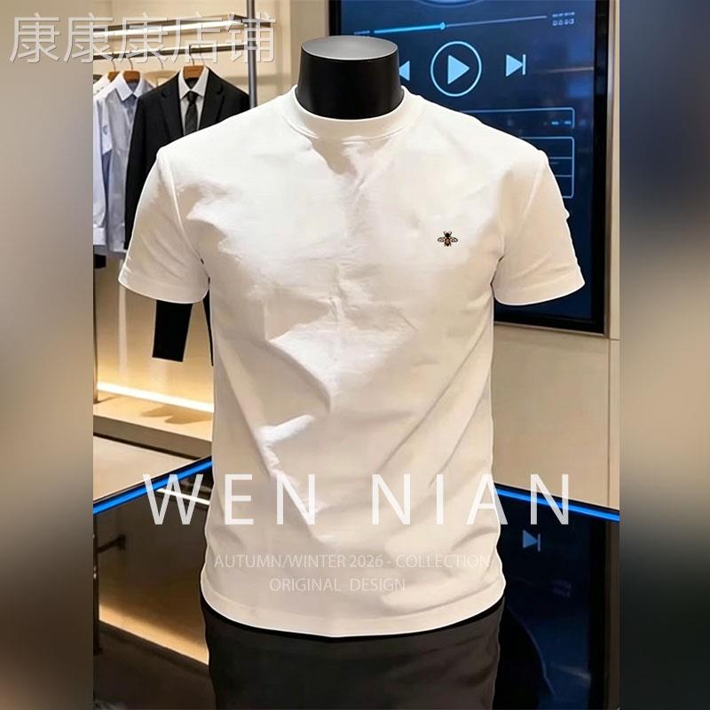 韩国WEN NIAN纯棉圆领内搭半袖男2026夏季高支棉透气短袖t恤潮牌