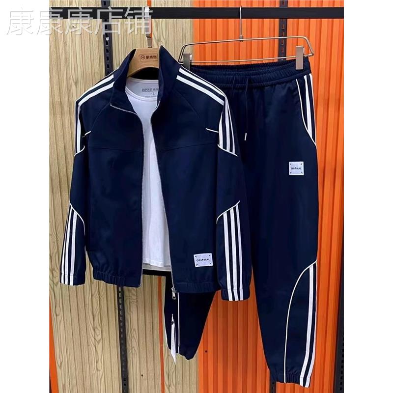 潮牌高品质帅气个性立领休闲套装男士秋季高级感百搭潮流两件套酷