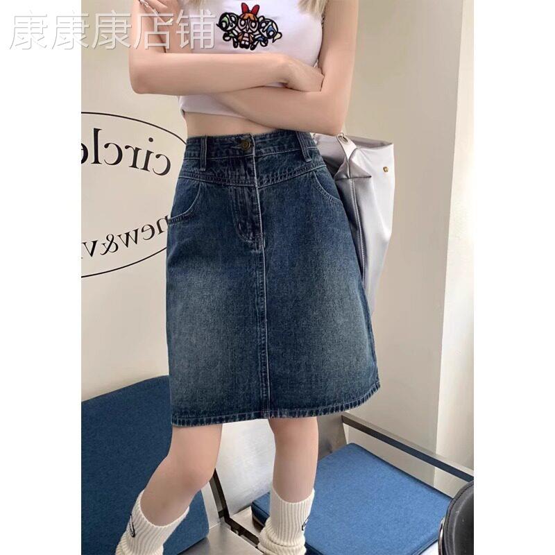 潮牌大尺码覆古显瘦五分牛仔半身裙女夏季2025新款胖mm休闲A字短