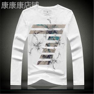 欧洲站潮牌秋季t恤男长袖韩版t恤体恤修身男装纯棉上衣货号-28
