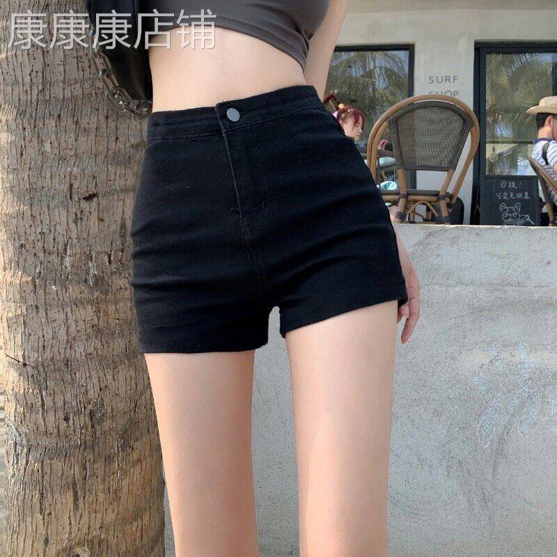 高腰牛仔短裤女2025夏季新款洋派休闲直筒弹力紧身A字阔腿热裤潮