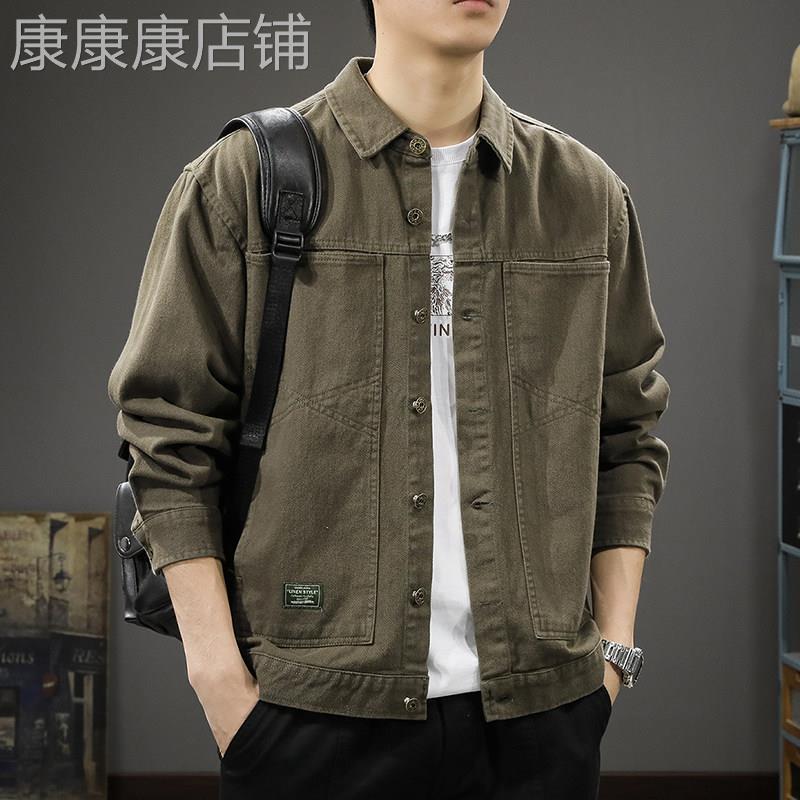 当季热门新品~COOT MOKE！纯棉工装夹克男宽松休闲翻领衬衫外套潮