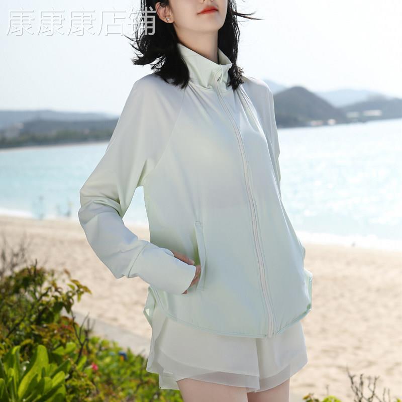 中年妈妈立领无帽防晒衣女夏款冰丝抗UVupf50+宽松大尺码遮阳服
