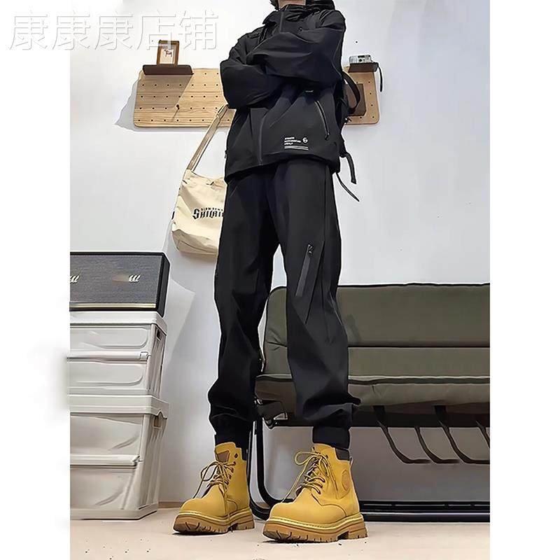 美式三防加绒冲锋裤女款秋冬防风小个子裤子束脚户外登山工装裤男