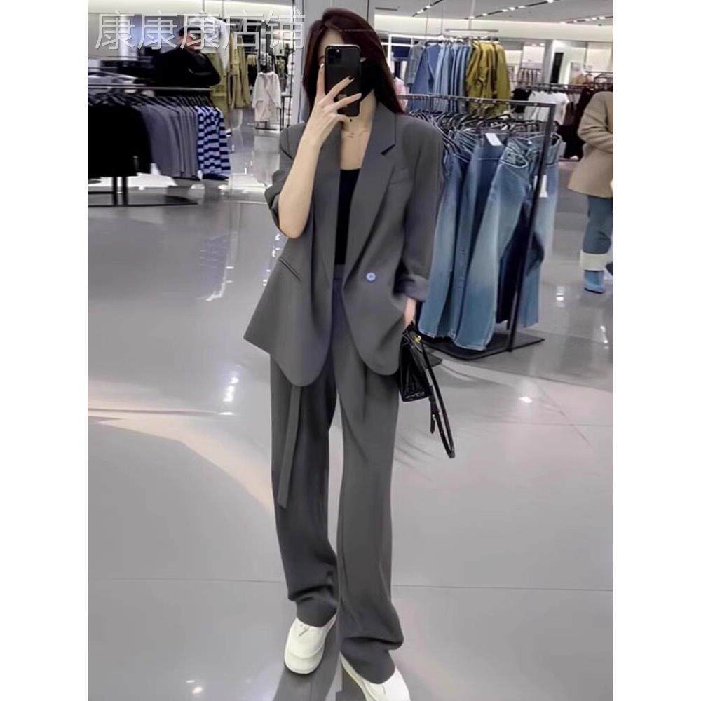 时尚品牌高端女装套装春秋季新时尚休闲职业套装夹克阔腿裤两件套
