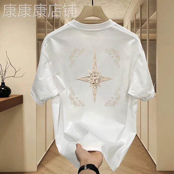 MAROLIO~上乘面料品质!夏季男女款重磅纯棉透气时尚圆领短袖T恤