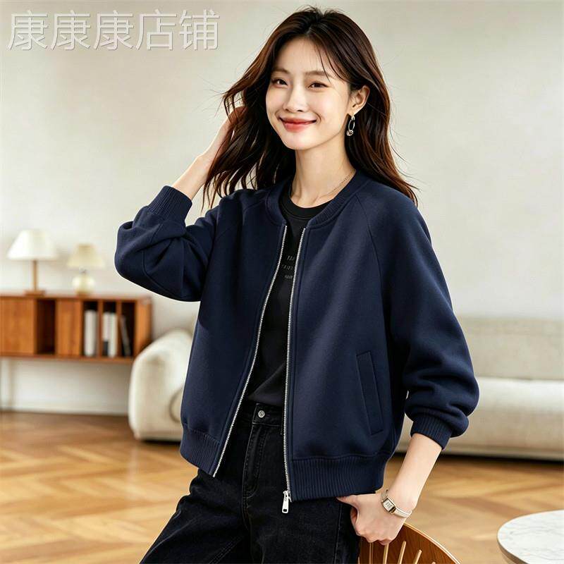 潮牌棒球服短款外套女士2026春秋新款小个子妈妈夹克开衫卫衣上衣