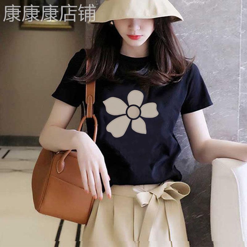 韩国黑色短袖t恤女2026夏新款亲肤正肩宽松休闲时尚通勤百搭上衣