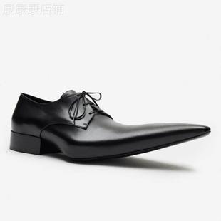 【香港专柜】真皮尖头德比鞋男款秋季高级感英伦风尖头皮鞋痞帅潮
