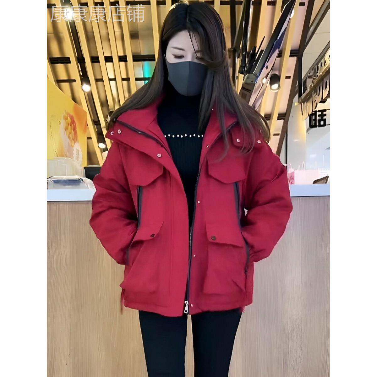 冬季韩版加绒加厚派克服女2025新款宽松工装冲锋衣短款外套上衣