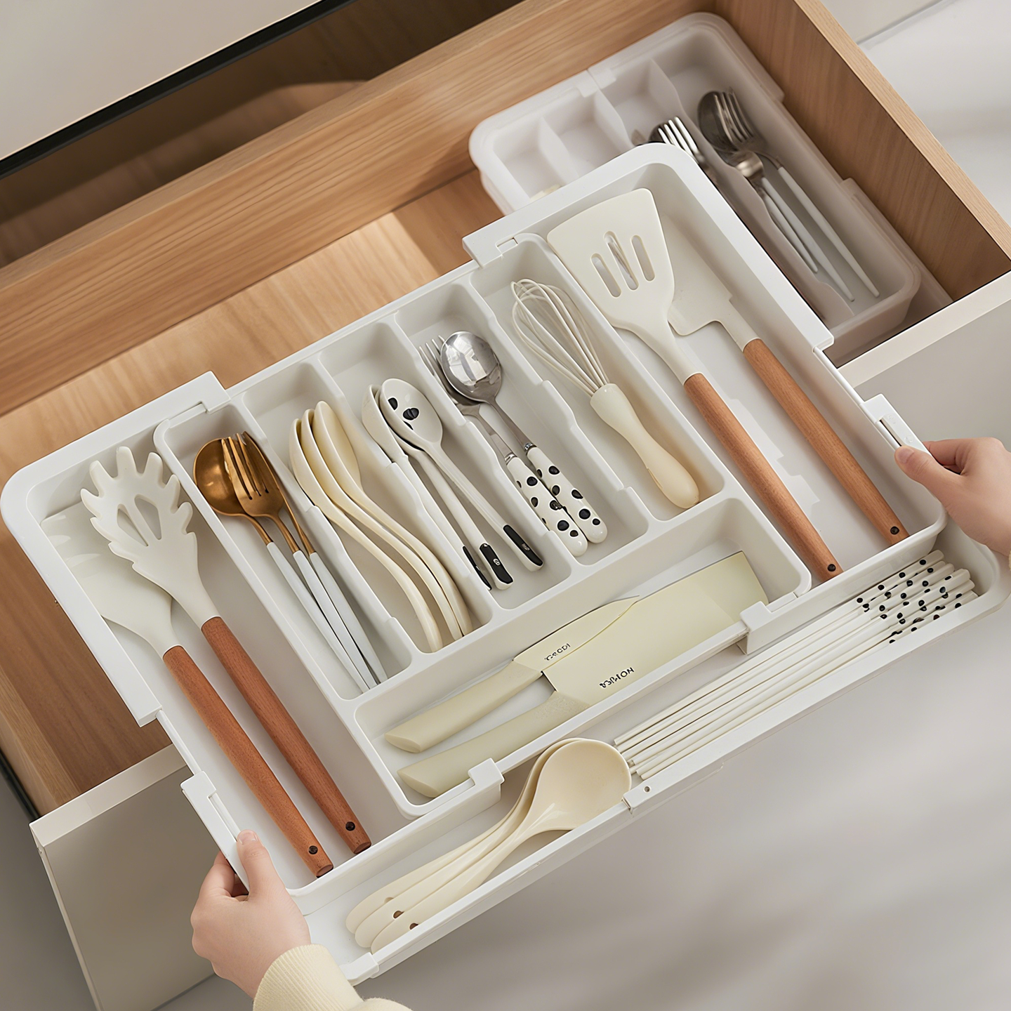 抽屉收纳盒分格分类【四面伸缩】