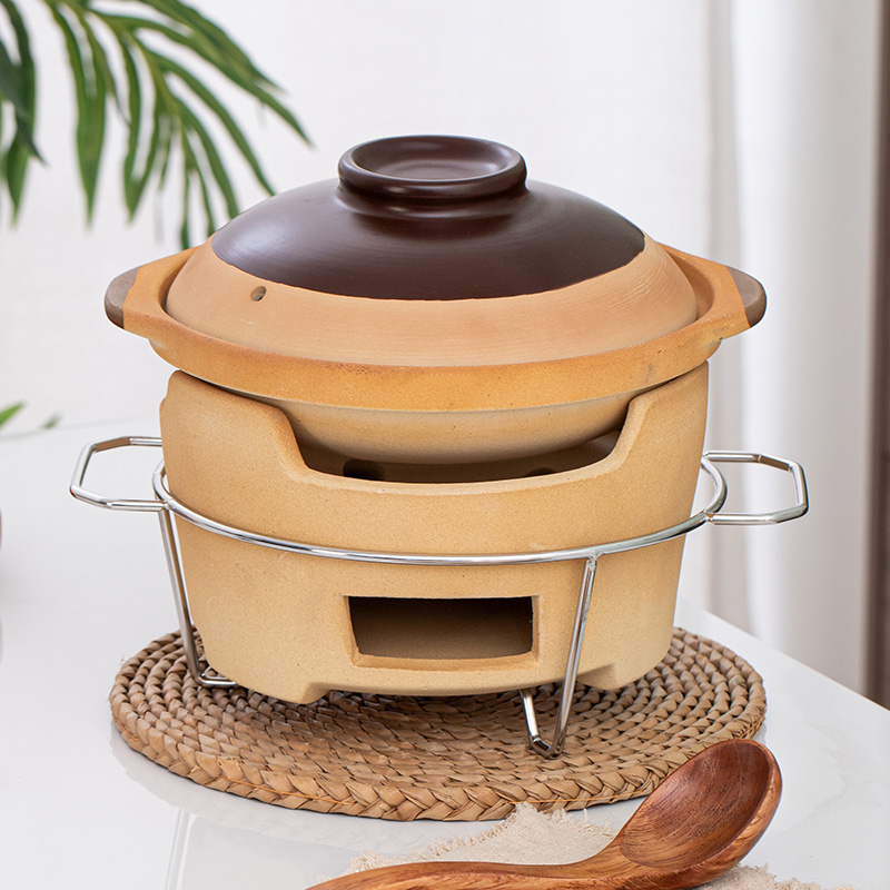 打边炉土砂锅炖锅家用商用牛杂沙锅煲汤粥底火锅陶瓷锅碳炉套装