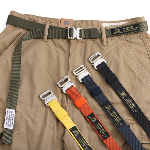 ins风工装日系尼龙卡扣皮带