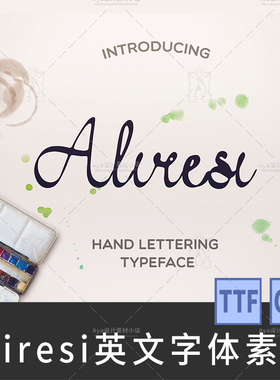 Air Wooster创意手写手绘海报英文字体设计素材logo标题otf