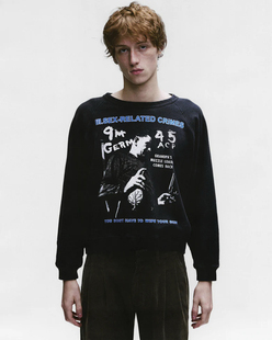 上膛器水洗做旧圆领插肩卫衣男潮 25fw爷爷 ERD忧郁 富二代