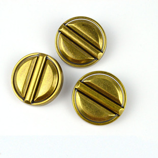 金属圆形不规则面横杠古金纽扣大衣风衣毛衣牛仔外套裤裙装饰大扣